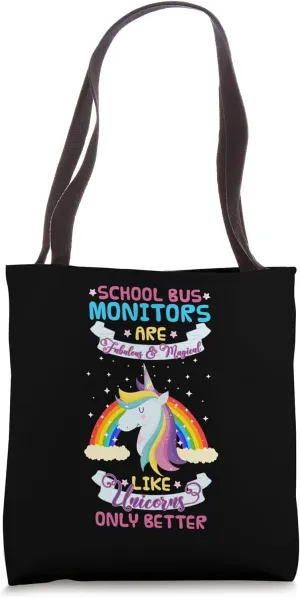 School Bus Monitor Unicorn Driver Assistant Job Attendant Tote Bag