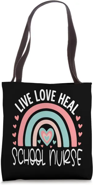 School Nurse Live Heal RN Registered Nurse Week Tote Bag