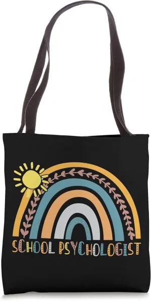 School Psychologist - Vintage retro color rainbow and sun Tote Bag