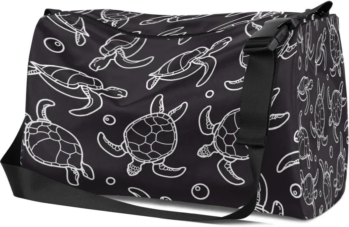 Sea Turtle Painting Small Gym Bag for Men Women Workout Sport Duffle Bag Waterproof Weekender Overnight Bag Lightweight Carry on Tote Bag Crossbody Shoulder Travel Bag for Swim Yoge Dance