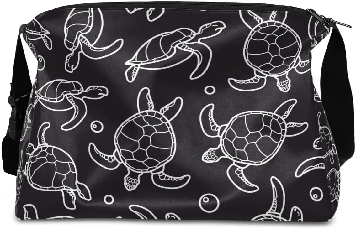 Sea Turtle Painting Small Gym Bag for Men Women Workout Sport Duffle Bag Waterproof Weekender Overnight Bag Lightweight Carry on Tote Bag Crossbody Shoulder Travel Bag for Swim Yoge Dance