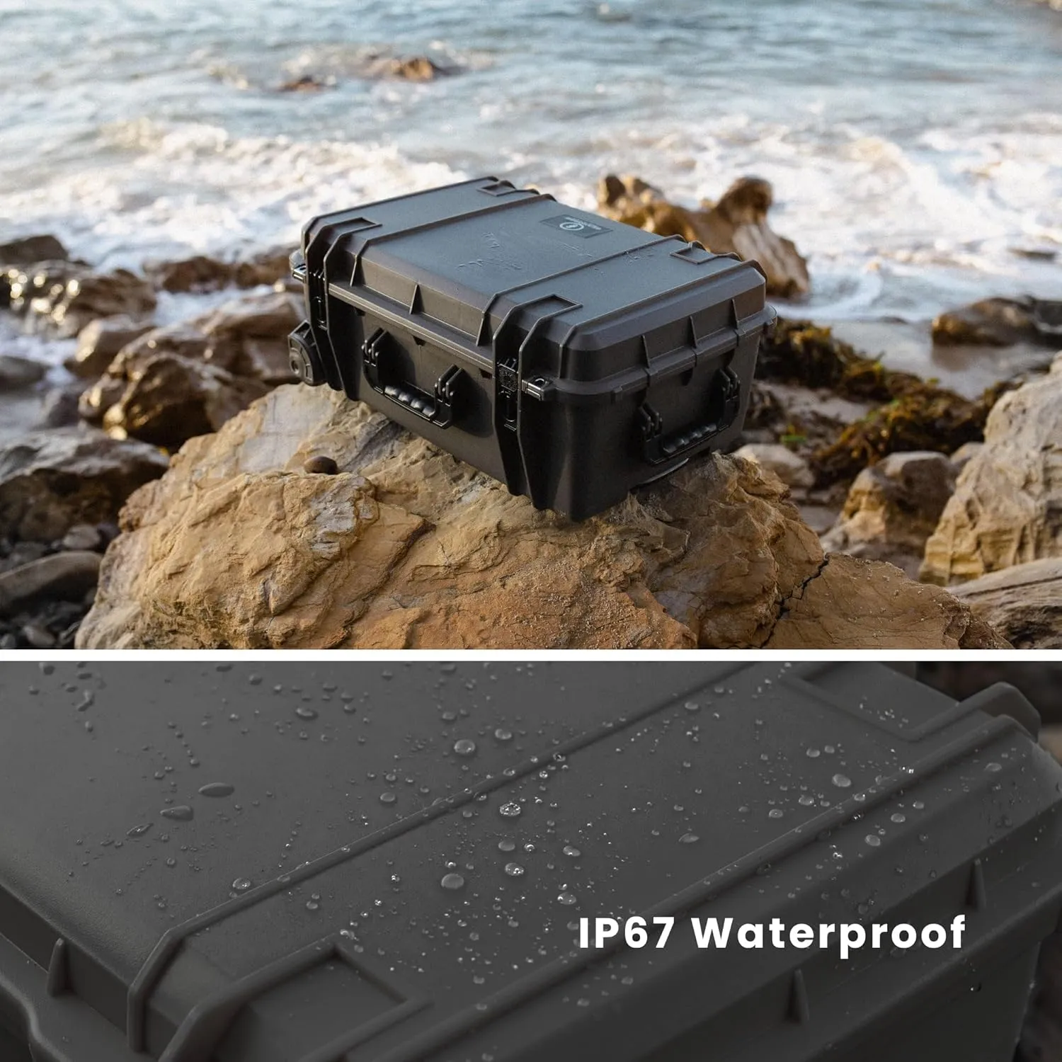Seahorse 920 Protective Travel Suitcase with Lid Organizer - TSA Approved/Mil Spec / IP67 Waterproof/USA Made