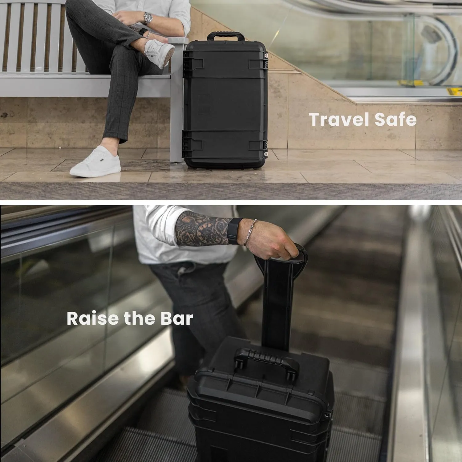 Seahorse 920 Protective Travel Suitcase with Lid Organizer - TSA Approved/Mil Spec / IP67 Waterproof/USA Made