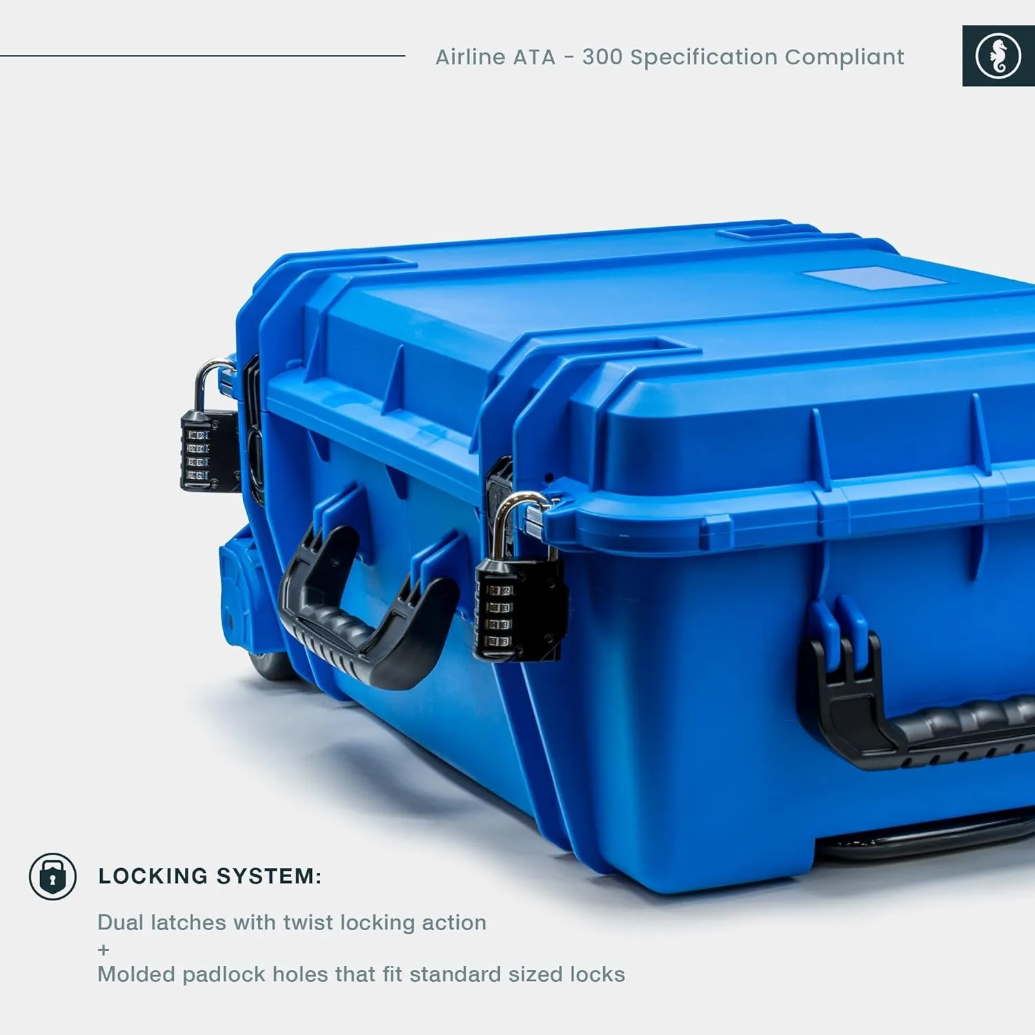 Seahorse 920 Protective Travel Suitcase with Lid Organizer - TSA Approved/Mil Spec / IP67 Waterproof/USA Made
