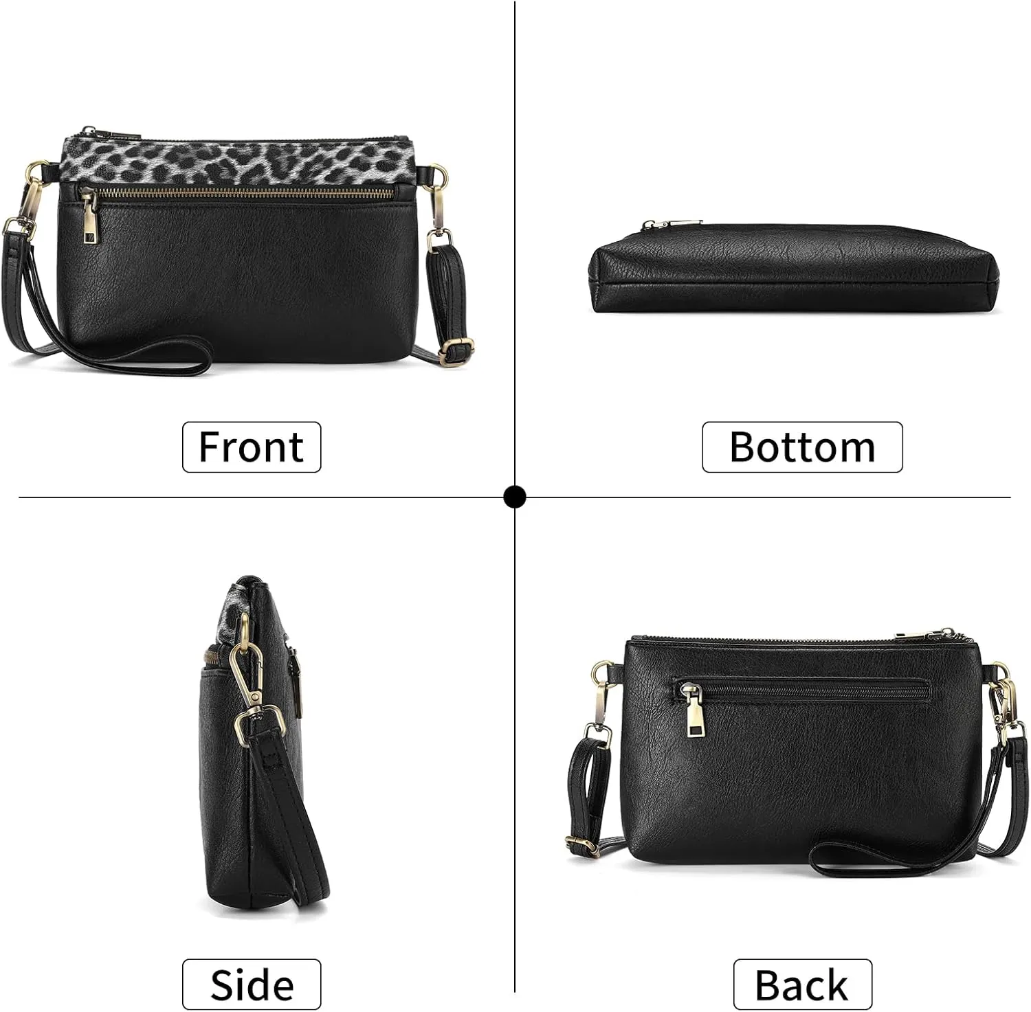 SENDEFN Leather Crossbody Bag for Women Small Clutch Purses Crossbody Shoulder Handbag Wallet Purses RIFD Card Slots