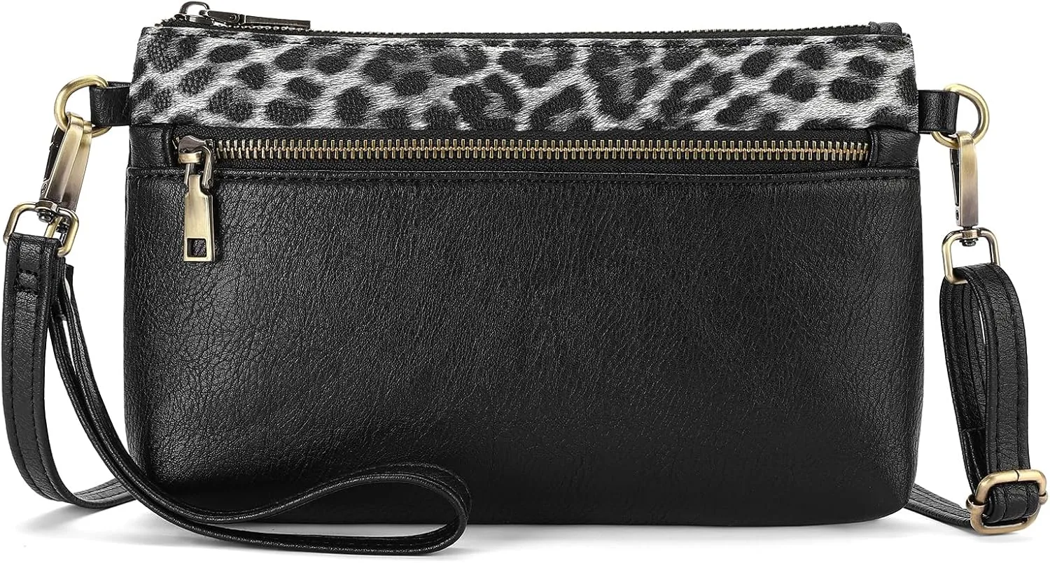 SENDEFN Leather Crossbody Bag for Women Small Clutch Purses Crossbody Shoulder Handbag Wallet Purses RIFD Card Slots
