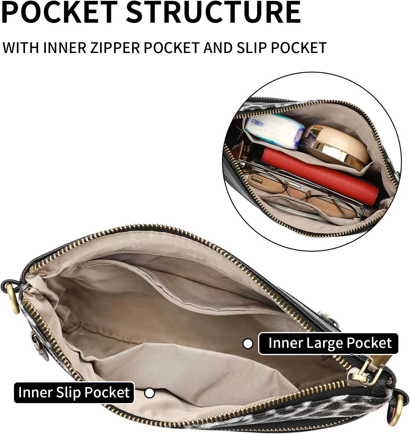 SENDEFN Leather Crossbody Bag for Women Small Clutch Purses Crossbody Shoulder Handbag Wallet Purses RIFD Card Slots