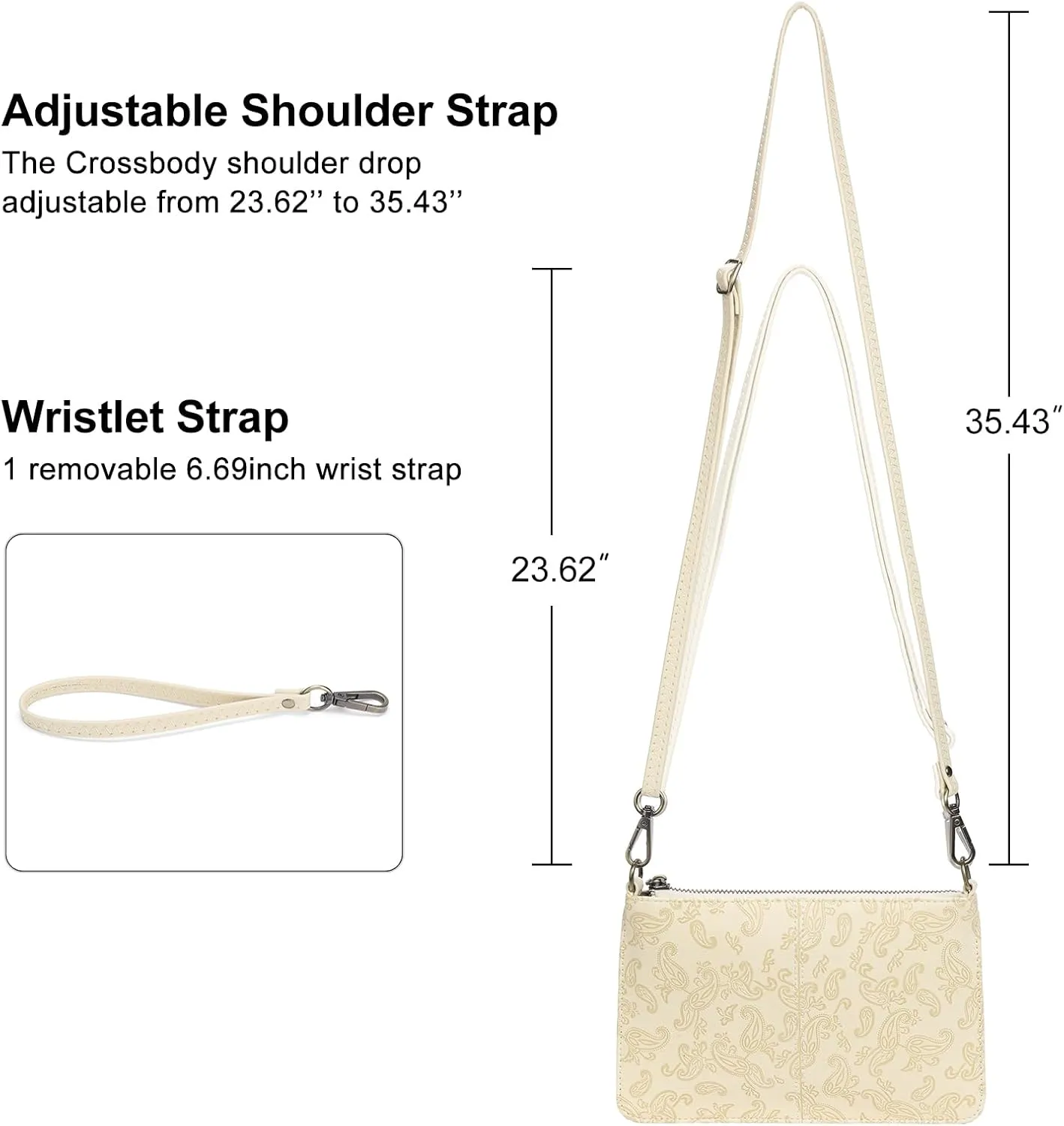 SENDEFN Leather Wristlet Clutch Small Women Crossbody Shoulder Bag Wallet Purses RIFD Card Slots
