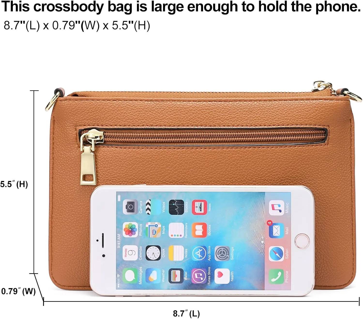 SENDEFN Leather Wristlet Clutch Small Women Crossbody Shoulder Bag Wallet Purses RIFD Card Slots