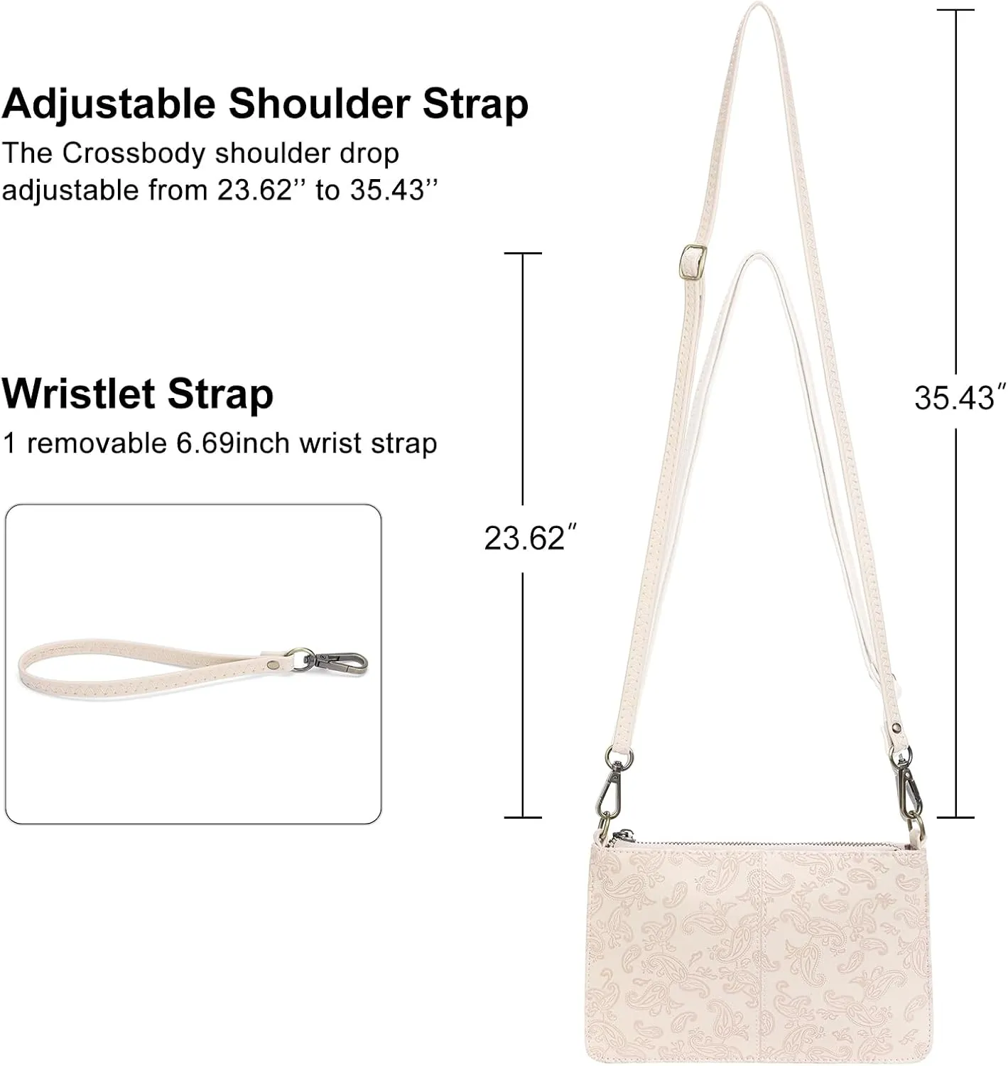 SENDEFN Leather Wristlet Clutch Small Women Crossbody Shoulder Bag Wallet Purses RIFD Card Slots