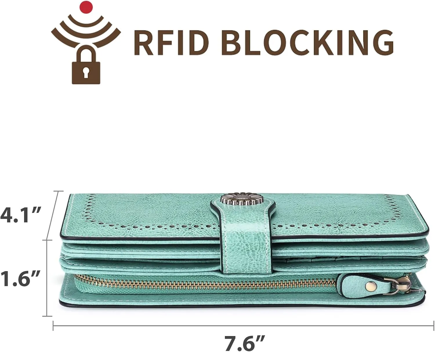 SENDEFN Wallets for Women Leather Credit Card Holder with RFID Blocking Large Capacity Wristlet