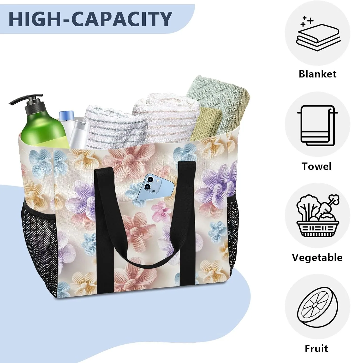 senya Women's Handbag Large Beach Tote Bag Zippered Handbag Quilted Shoulder Bag for Travel Work Gym