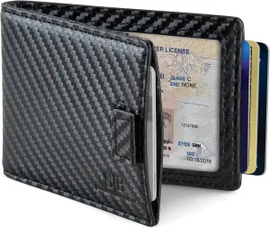 SERMAN BRANDS RFID Blocking Slim Money Clip Wallet – Leather Bifold Front Pocket Minimalist Mens Wallet with Money Clip for Men, Small Credit Card Holder Wallet - Travel Wallet with Gift Box