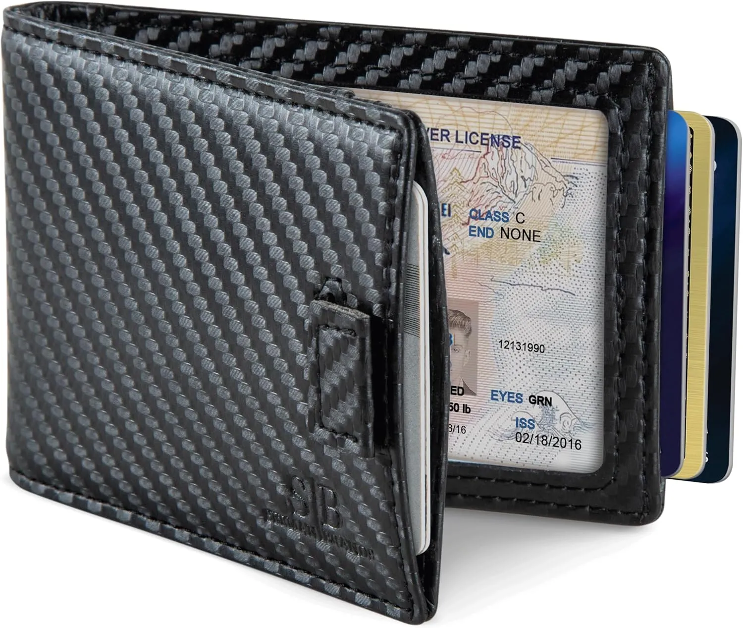 SERMAN BRANDS RFID Blocking Slim Money Clip Wallet – Leather Bifold Front Pocket Minimalist Mens Wallet with Money Clip for Men, Small Credit Card Holder Wallet - Travel Wallet with Gift Box