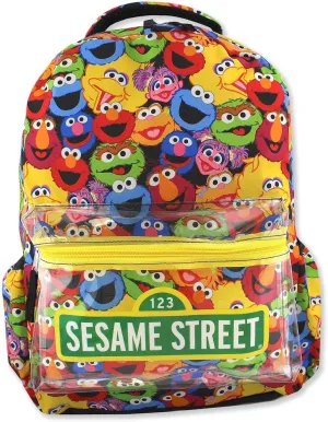 Sesame Street Gang Elmo Boys Girls Toddler 16 inch School Backpack (One Size, Multicolor)