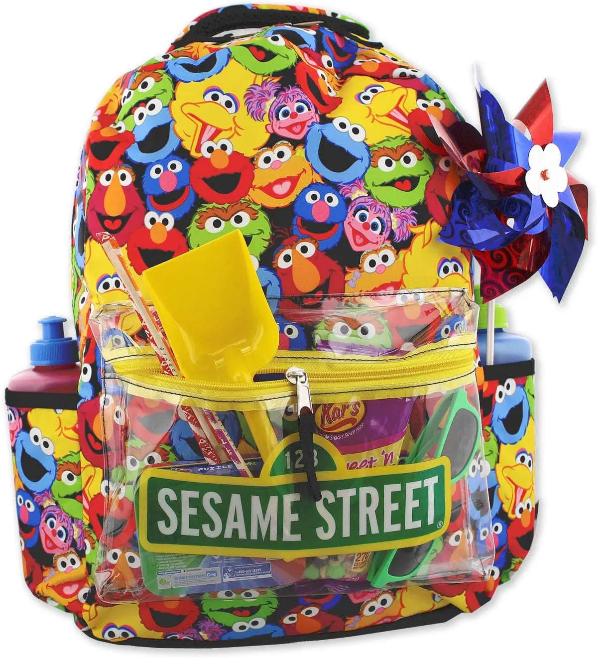 Sesame Street Gang Elmo Boys Girls Toddler 16 inch School Backpack (One Size, Multicolor)