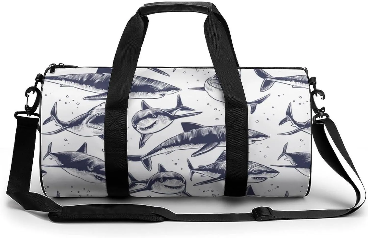 Sharks Duffelbag Utility Bag Lightweight Duffelbag Picnic Bags Gym Satchel Durable Handbag Overnighter Duffles 17.7in/9in/9in