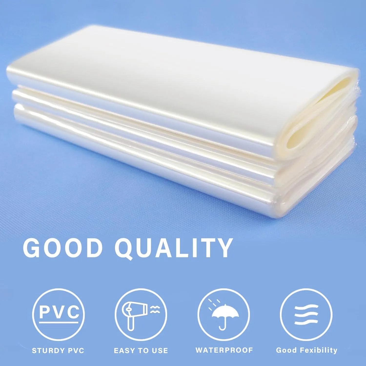 Shrink Wrap Bags,100 Pcs 9x14 Inches Clear PVC Heat Shrink Wrap for Packagaing Soap,Bath Bombs,Candles, Jars and Homemade DIY Projects
