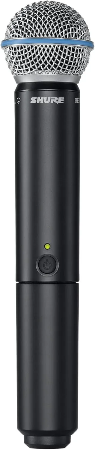 Shure BLX288/B58 Wireless Microphone System - 14-Hour Battery Life, 300 ft Range, UHF | Includes (2) BETA 58A Handheld Vocal Mics, Dual Channel Receiver | J11 Band (BLX288/B58-J11)
