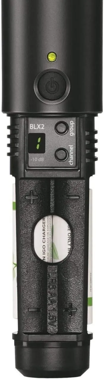 Shure BLX288/PG58 Wireless Microphone System - 14-Hour Battery Life, 300 ft Range, UHF | Includes (2) PG58 Handheld Vocal Mics, Dual Channel Receiver | H11 Band (BLX288/PG58-H11)