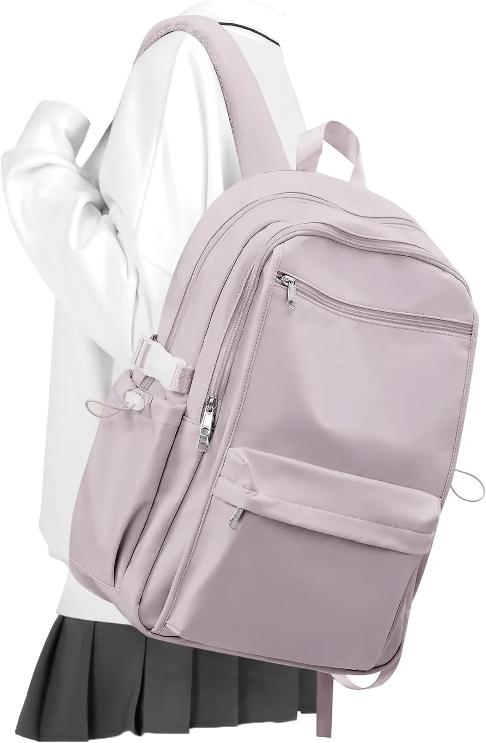 Simple School Backpack For Women,Lightweight College Backpack,High School Bag For Teens Boys Girls,Casual daypack Small Travel Backpacks Men Kawaii Bookbag(Purple)