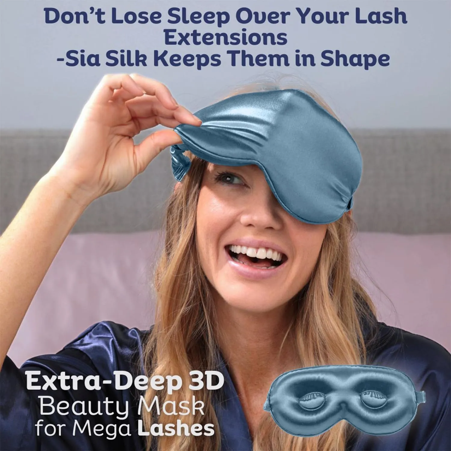 Sleep Mask with Deep Eye Cups, 100% Mulberry Silk, Total Blackout, Adjustable Strap, Luxury Eye Mask for Beauty Rest for Men and Women