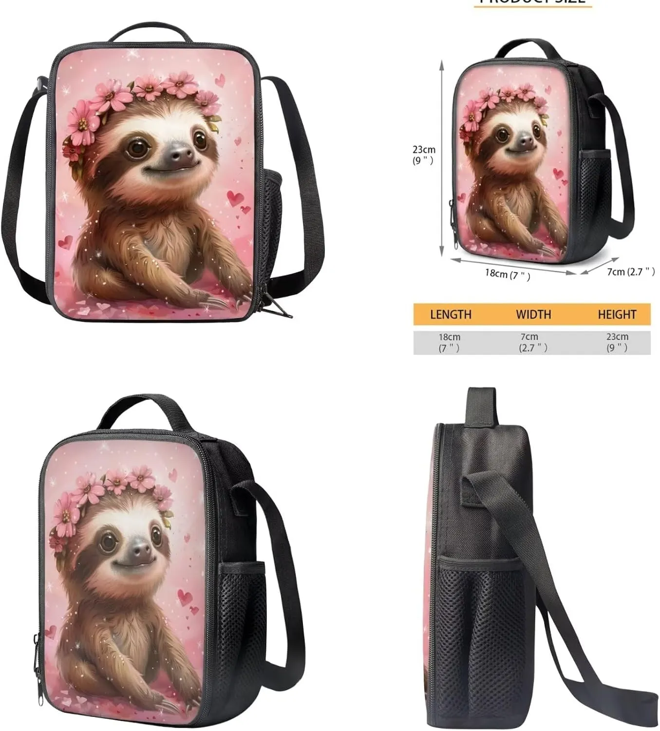 Sloth Backpack Set for Boys 6-8 Lightweight Bookbag for Middle School Students Teens Shoulder Bag with Adjustable Strap for Primary Elementary Middle School/Outdoor/Travel/Sports