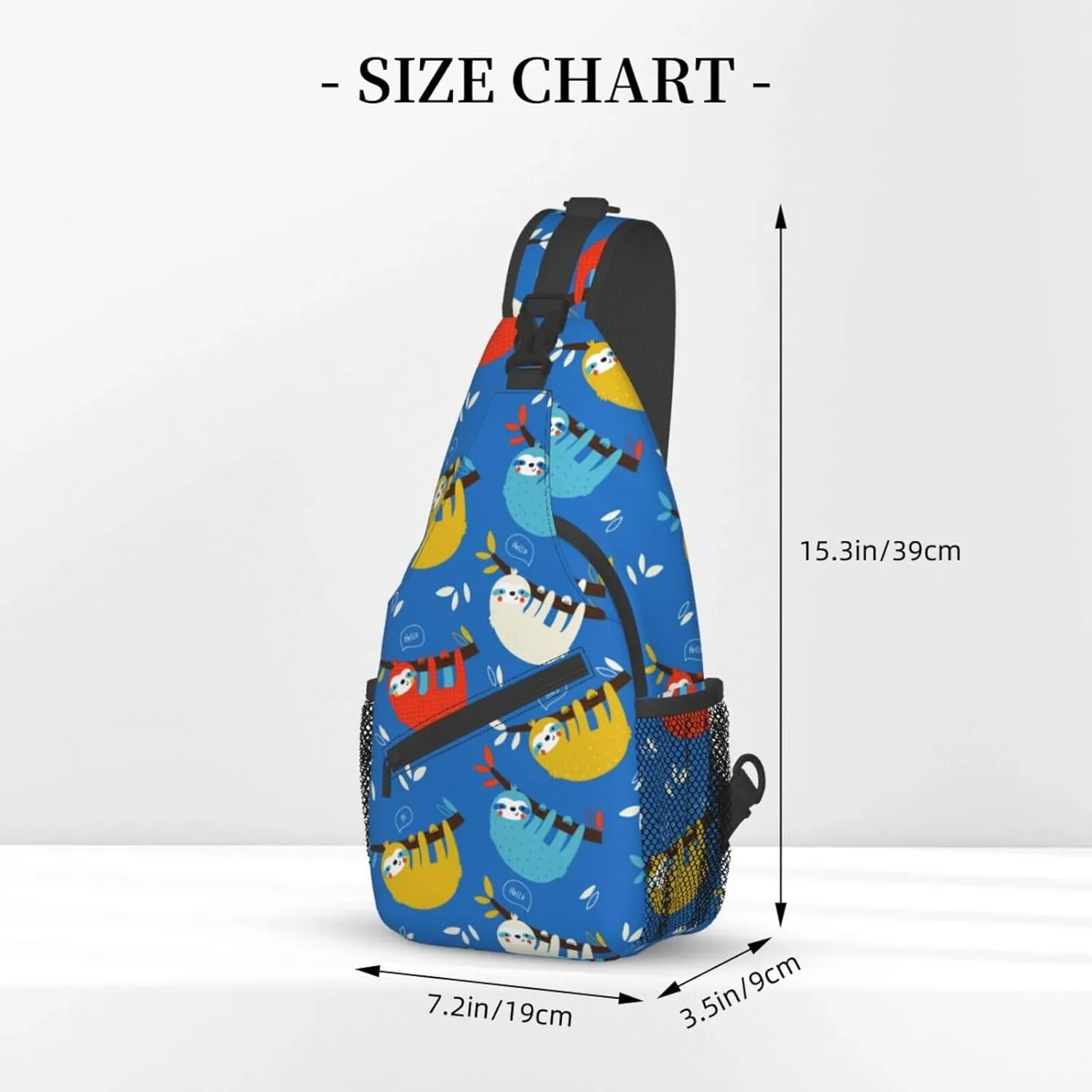 Sloth Sling Backpack Chest Bag Crossbody Shoulder Bag Gym Cycling Travel Hiking Daypack For Men Women
