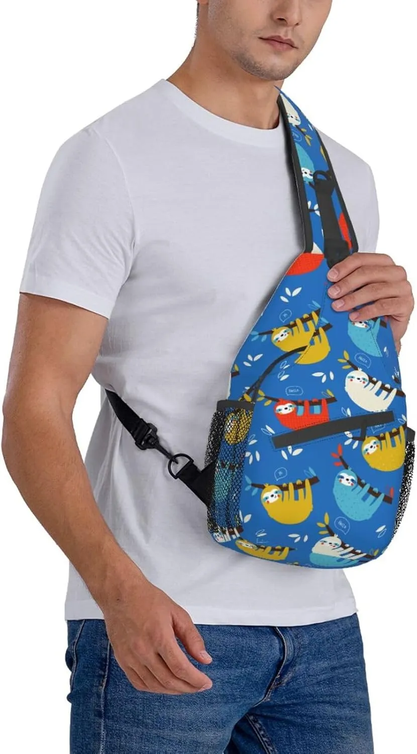 Sloth Sling Backpack Chest Bag Crossbody Shoulder Bag Gym Cycling Travel Hiking Daypack For Men Women