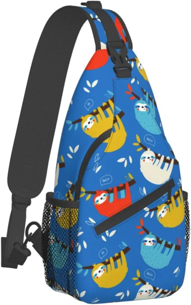 Sloth Sling Backpack Chest Bag Crossbody Shoulder Bag Gym Cycling Travel Hiking Daypack For Men Women