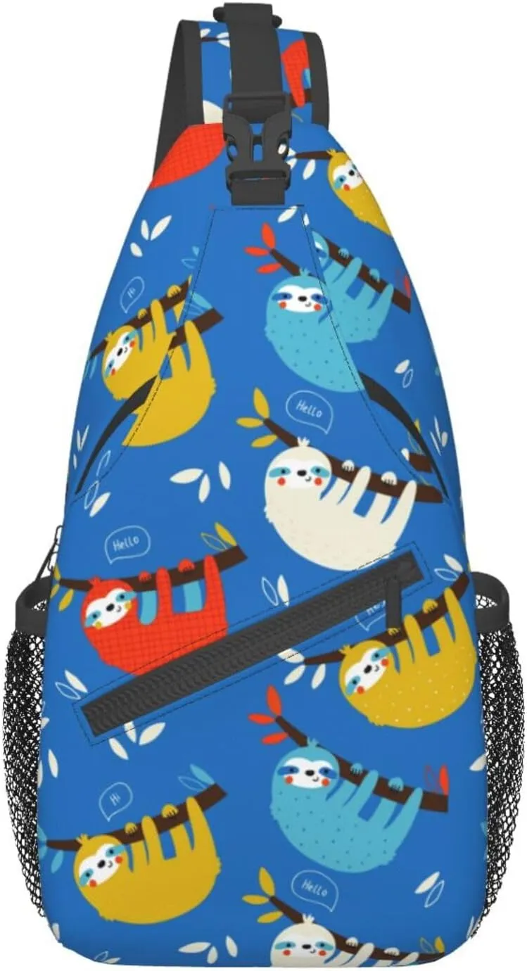 Sloth Sling Backpack Chest Bag Crossbody Shoulder Bag Gym Cycling Travel Hiking Daypack For Men Women