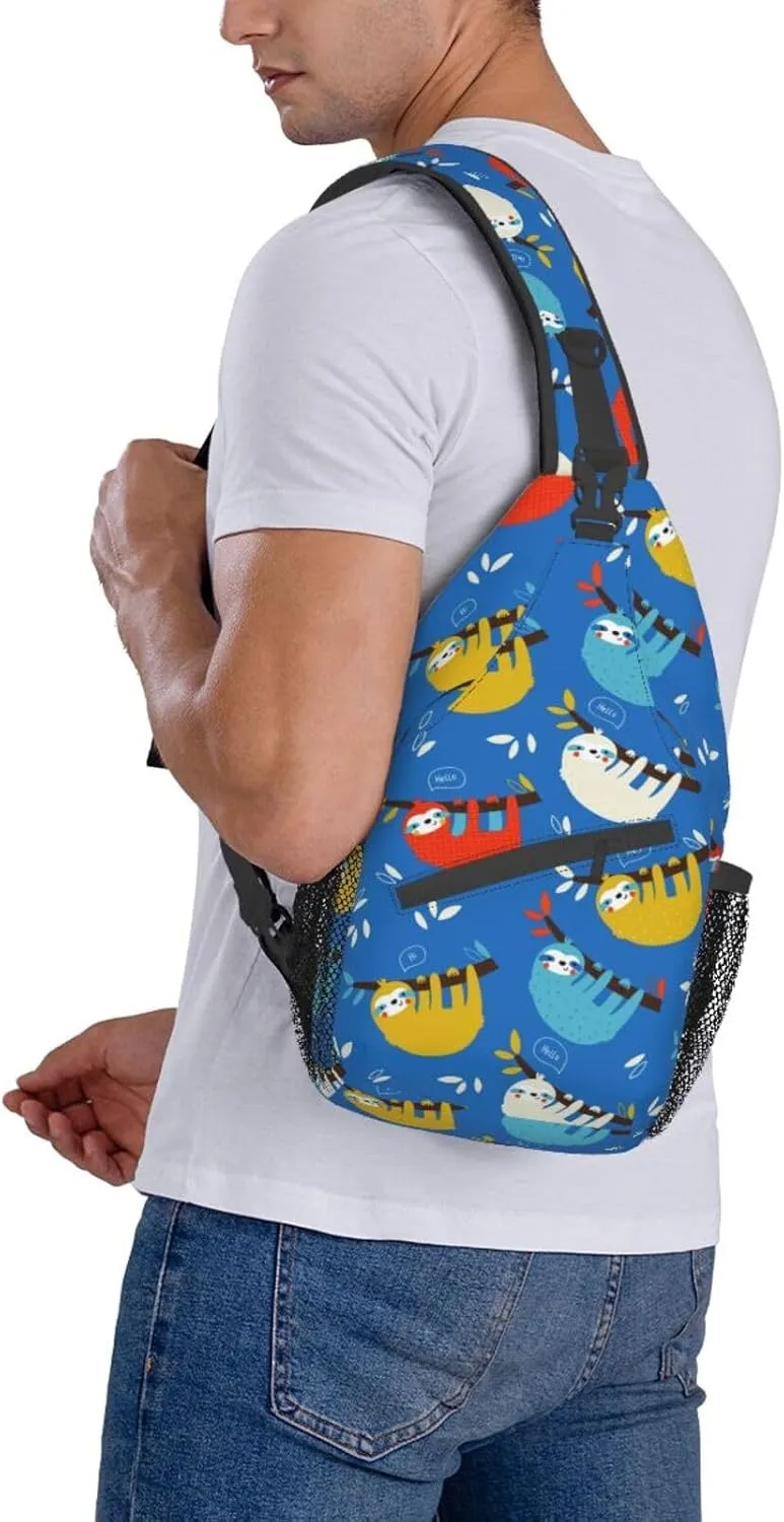Sloth Sling Backpack Chest Bag Crossbody Shoulder Bag Gym Cycling Travel Hiking Daypack For Men Women