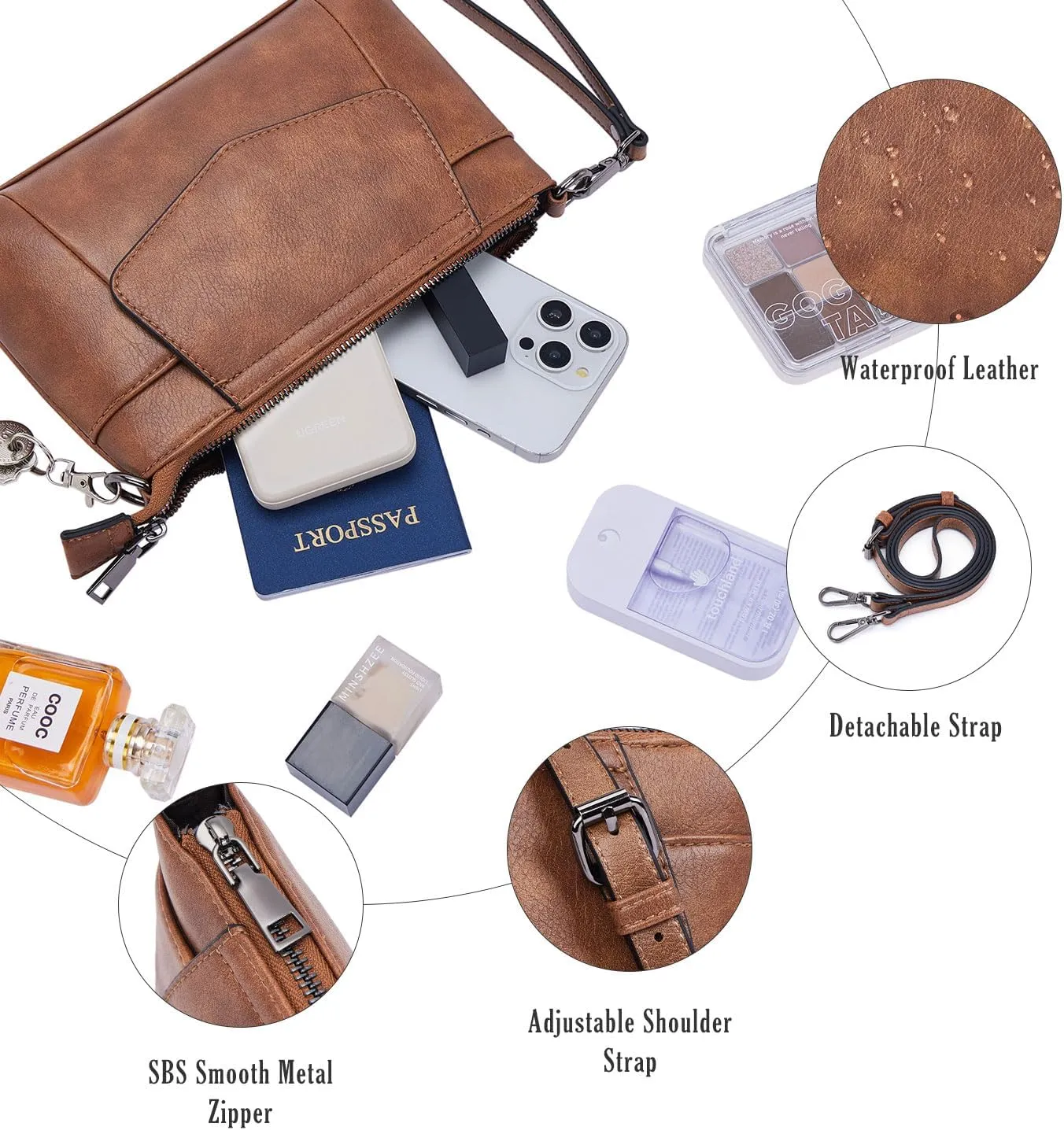 Small Crossbody Bags for Women, Cell Phone Bag Mini Over Wristlets Handbag Wallet Purse with Card Slots