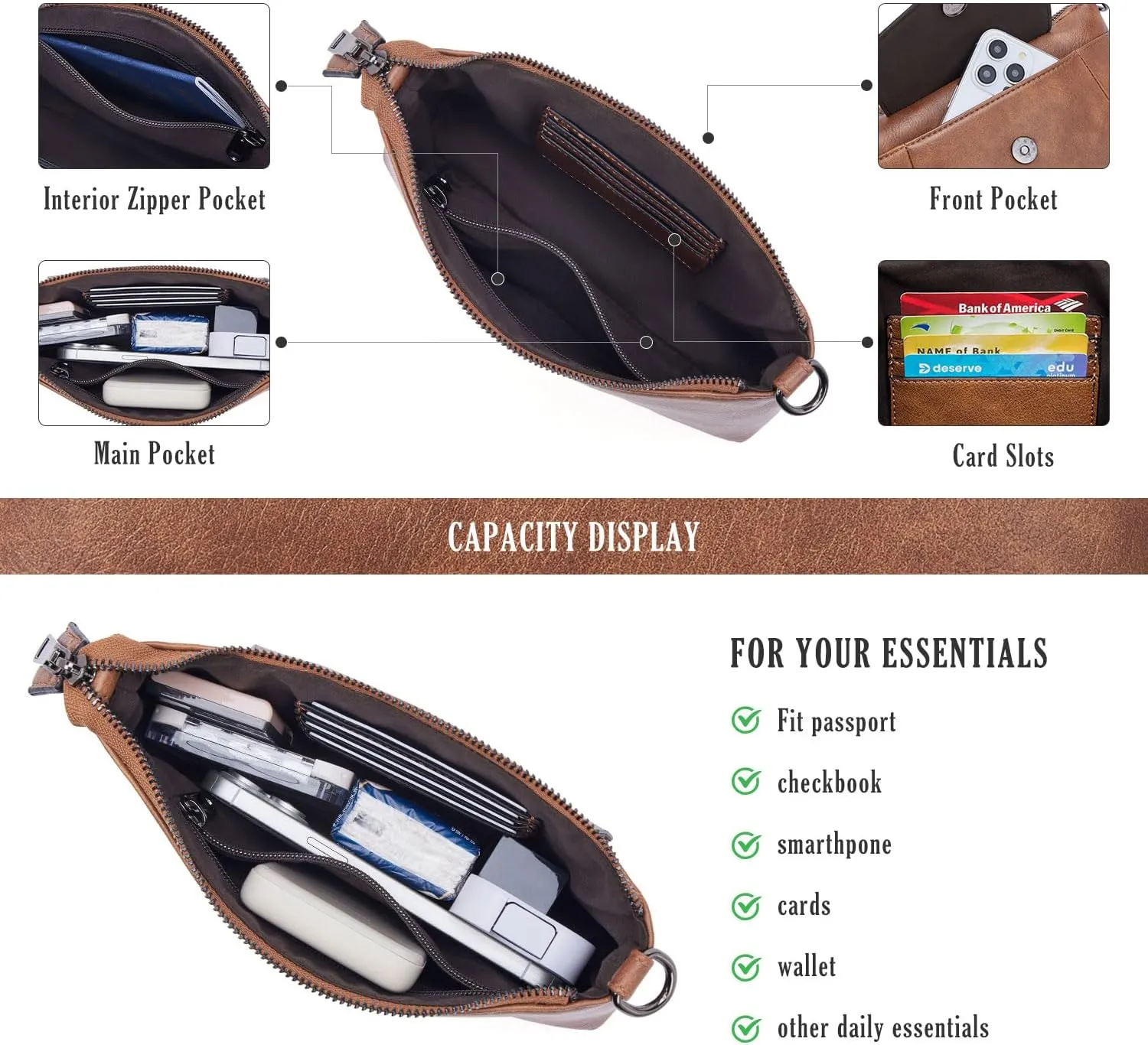 Small Crossbody Bags for Women, Cell Phone Bag Mini Over Wristlets Handbag Wallet Purse with Card Slots