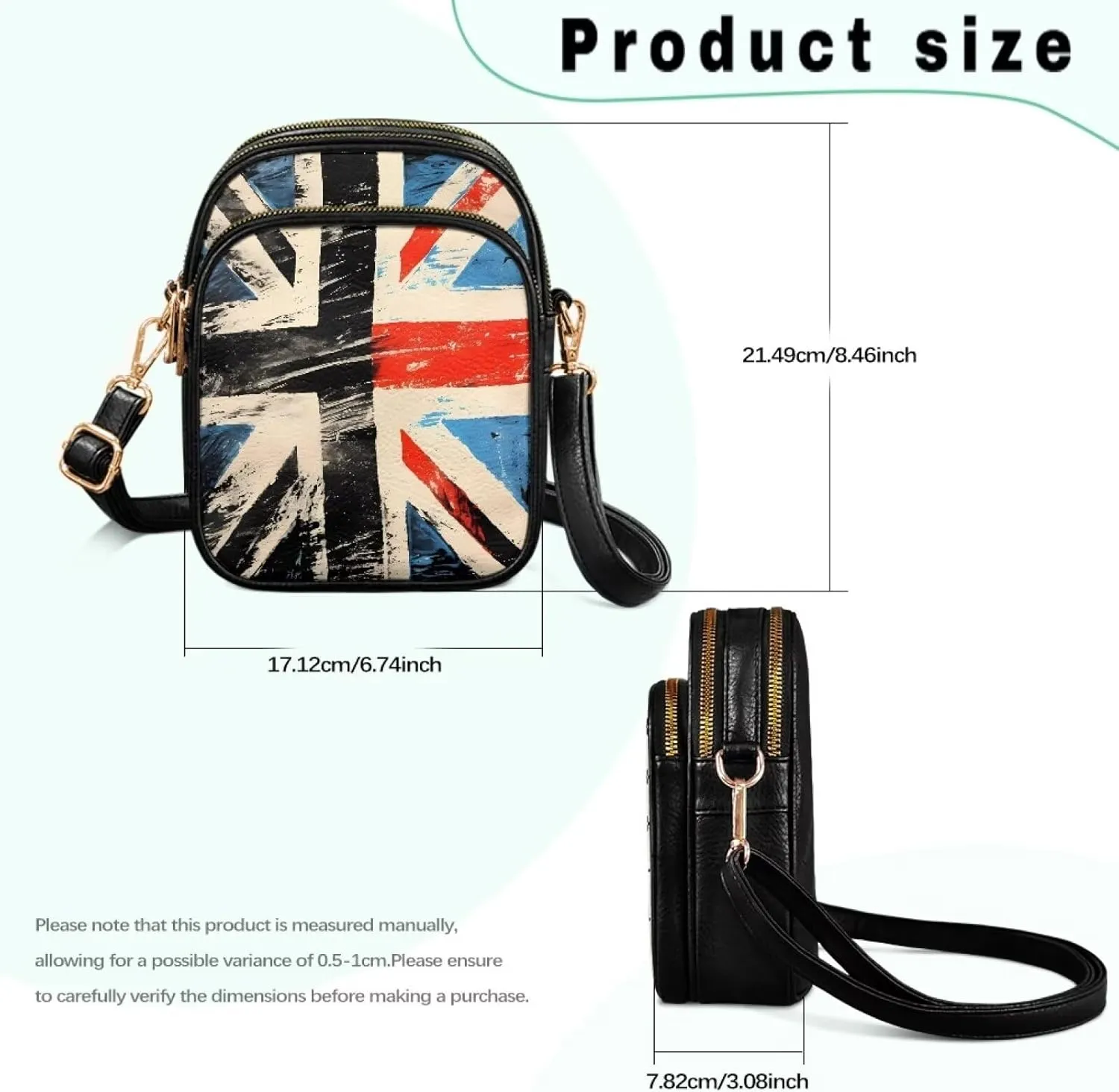 Small Crossbody Phone Bag, Hot Air Balloon PU Leather Cell Phone Purse Wallet, Mandala Folk Art Travel Sling Bag