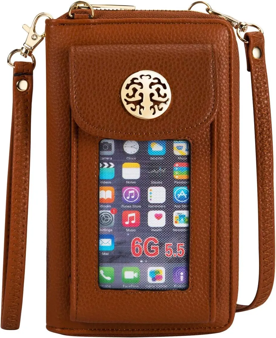 Small Crossbody Purse Cell Phone Wristlet Wallet for Women RFID