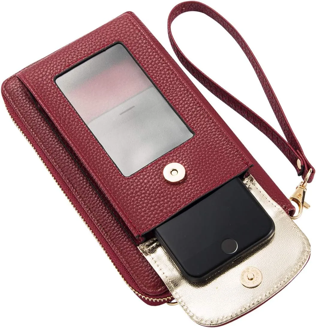 Small Crossbody Purse Cell Phone Wristlet Wallet for Women RFID