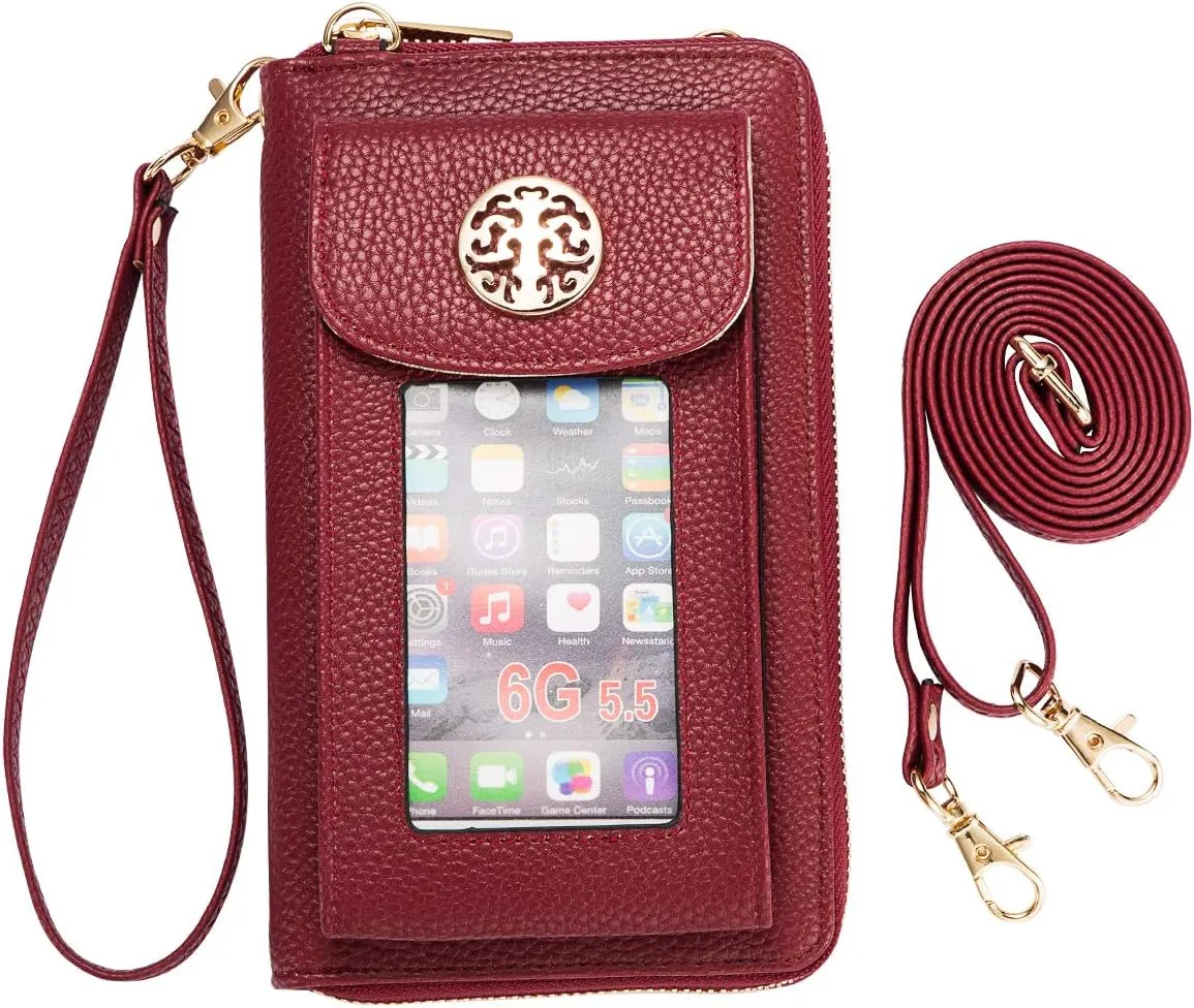 Small Crossbody Purse Cell Phone Wristlet Wallet for Women RFID
