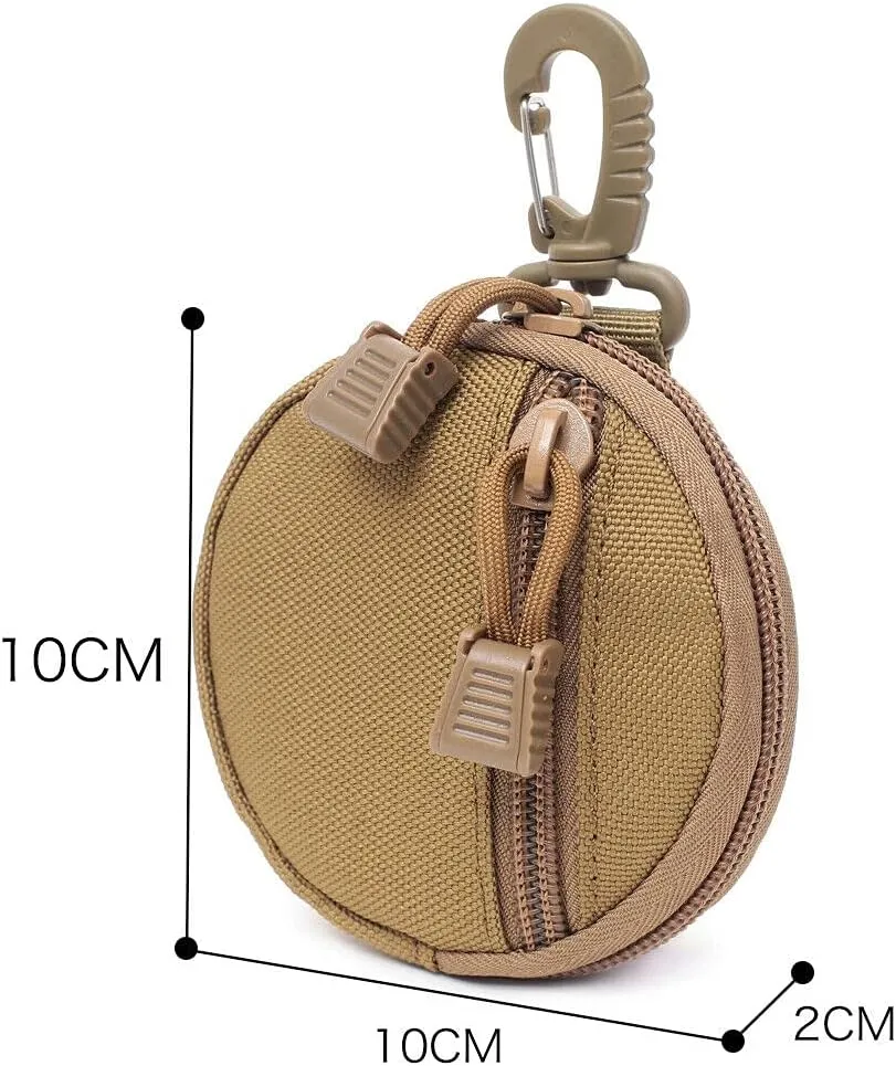 Small Multi-Function Molle Pouch Tactical EDC Pouch Bag Mini Key Wallet Holder Wireless Headset Pack Coin Purses Pouch Keychain Zipper Pocket