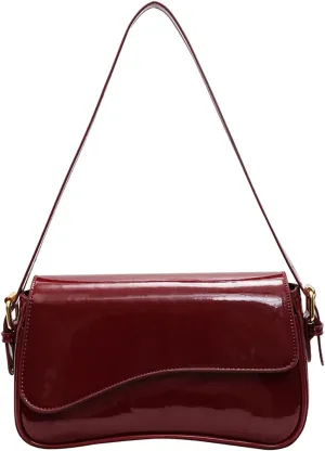 Small Shoulder Bag for Women Clutch Hobo Purse with Zipper Crossbody Purse Retro Vegan Leather Tote Handbag