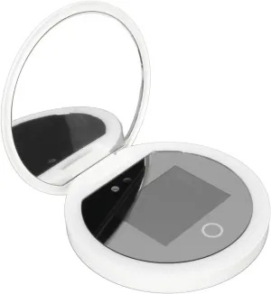 Smart UV Makeup Mirror, Sunscreen Testing Camera with Light, 3.5in 2X Magnification Travel Pocket Makeup Mirror for Travel, Office, or Home