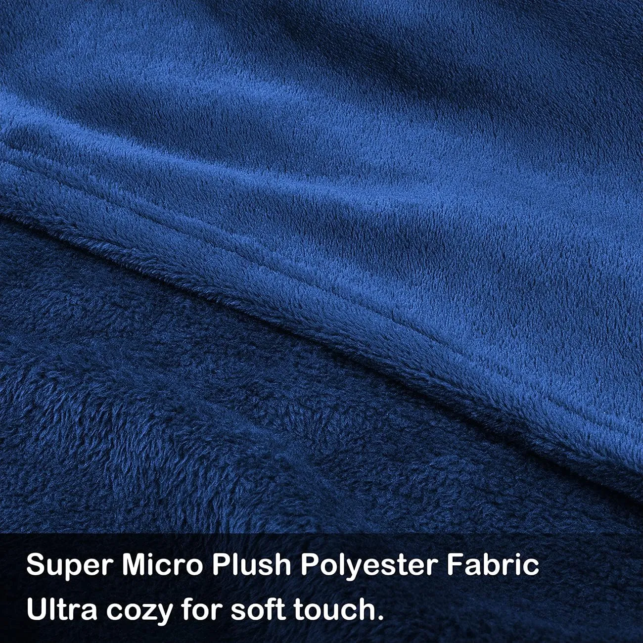Solaris Wearable Blanket with Sleeves and Foot Pocket for Women Men, Super Snuggy Soft Cozy Fleece TV Body Throw Blanket for Lounge Office Home Sofa, Navy