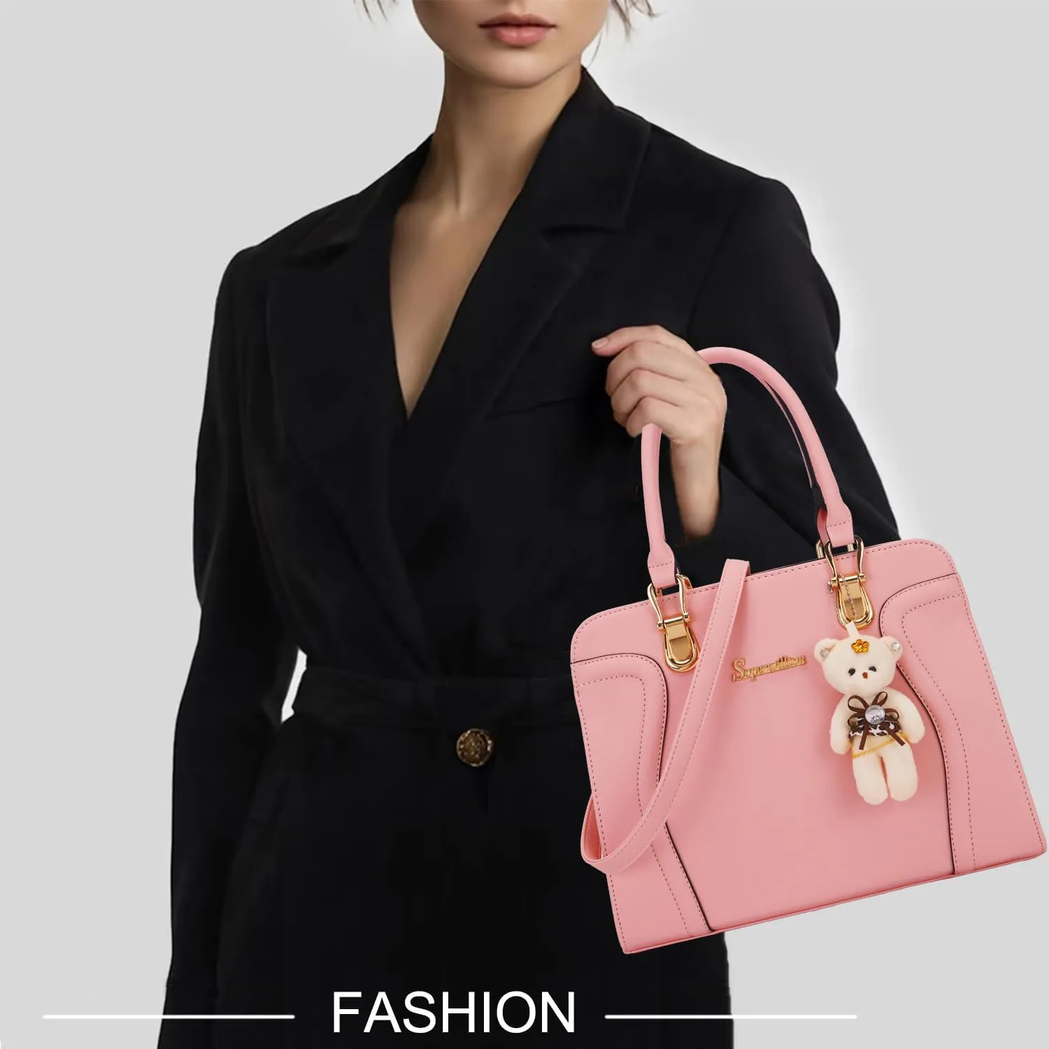 Soperwillton Purses for Women Crossbody Shoulder Handbags Top Handle Satchel Tote Bag Wallet Set 3pcs