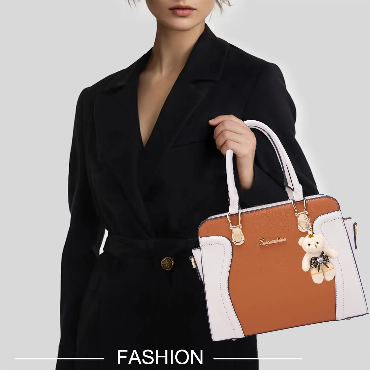 Soperwillton Purses for Women Crossbody Shoulder Handbags Top Handle Satchel Tote Bag Wallet Set 3pcs