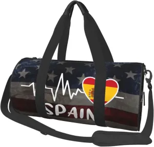 Spain Heartbeat Duffel Bag Gym Bag Travel Sports Tote Large Foldable Beach Swim Yoga1