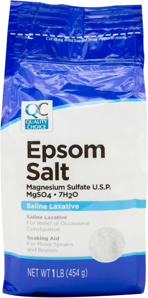 Special Pack of 5 x Quality Choice Epsom Salt 16OZ
