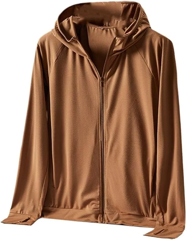 SPF50 Sunscreen Men's Rash Guard Long Sleeve Shirt Ice Silk Anti-Uv Knitted Sun Protection Clothing Men's Skin Coat