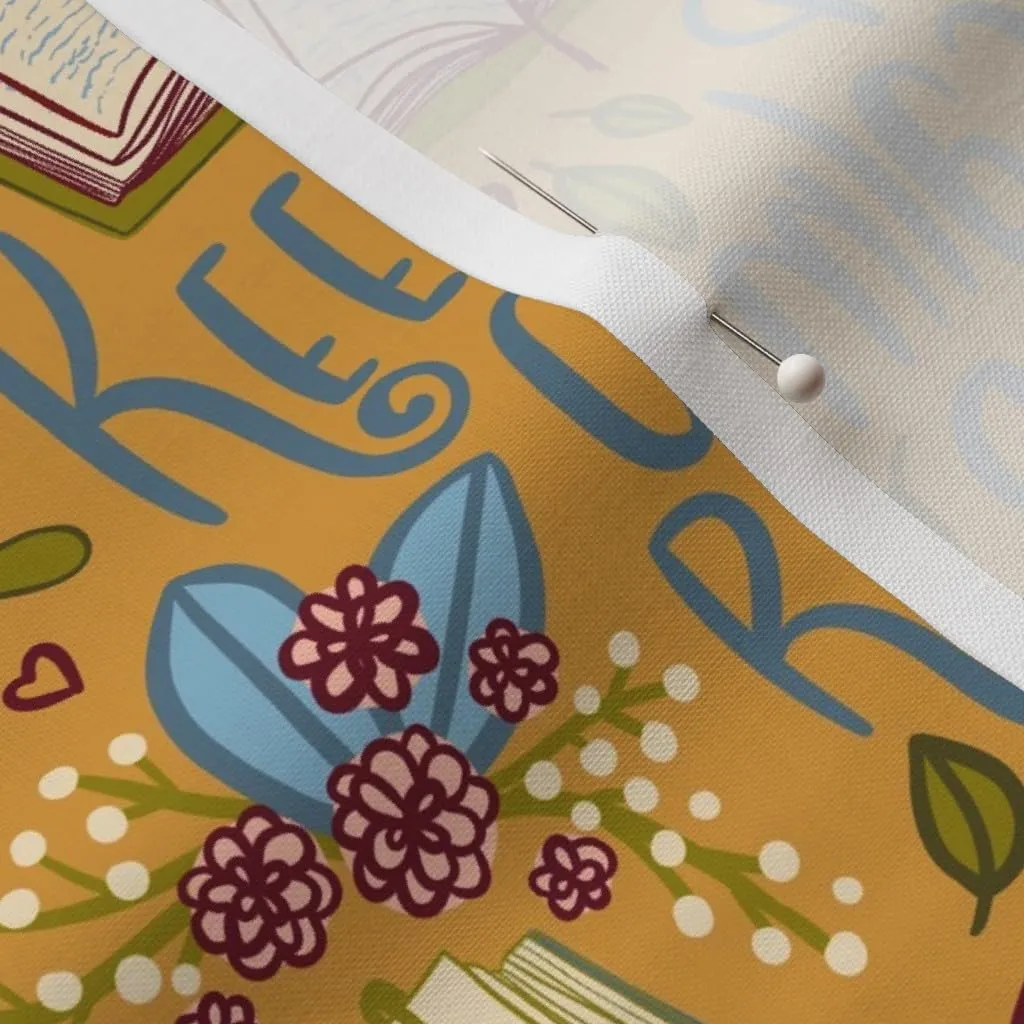 Spoonflower Fabric - Chapter Book Lover Reading Librarian School Club Library Time Printed on Petal Signature Cotton Fabric by The Yard - Sewing Quilting Apparel Crafts Decor