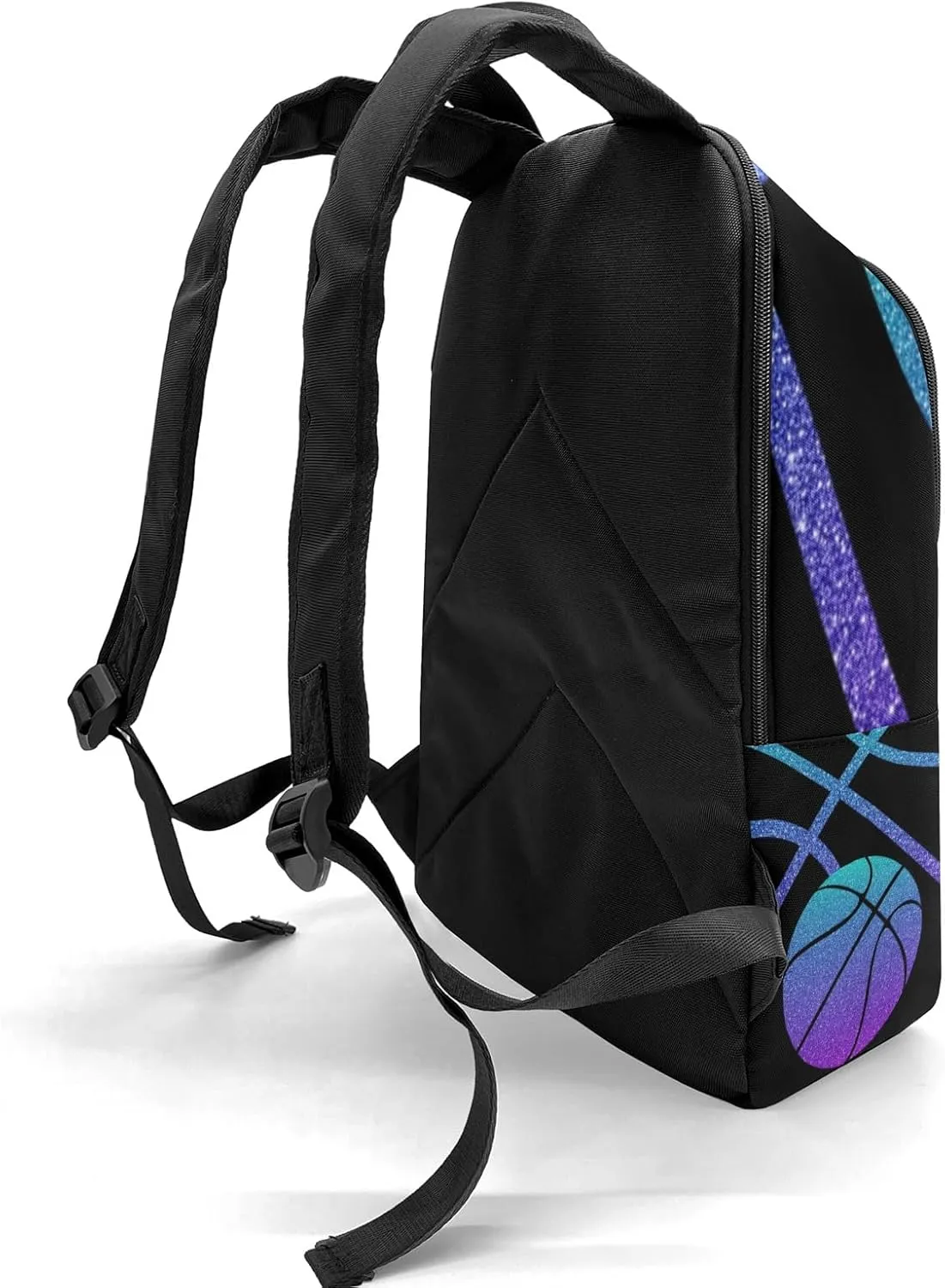 Sport Basketball Ombre Sparkling Personalized Backpack for Teen Custom Travel Backpack for Boys Girs Bookbag Casual Bag Name Gift, Design 11, EU5566SS