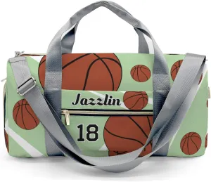 Sport Player Duffle Bag for Travel,Personalized Sport Basketball Mint Carry on Bag Travel Bags Overnight Weekend Gym Bag Carry On Luggage Bags